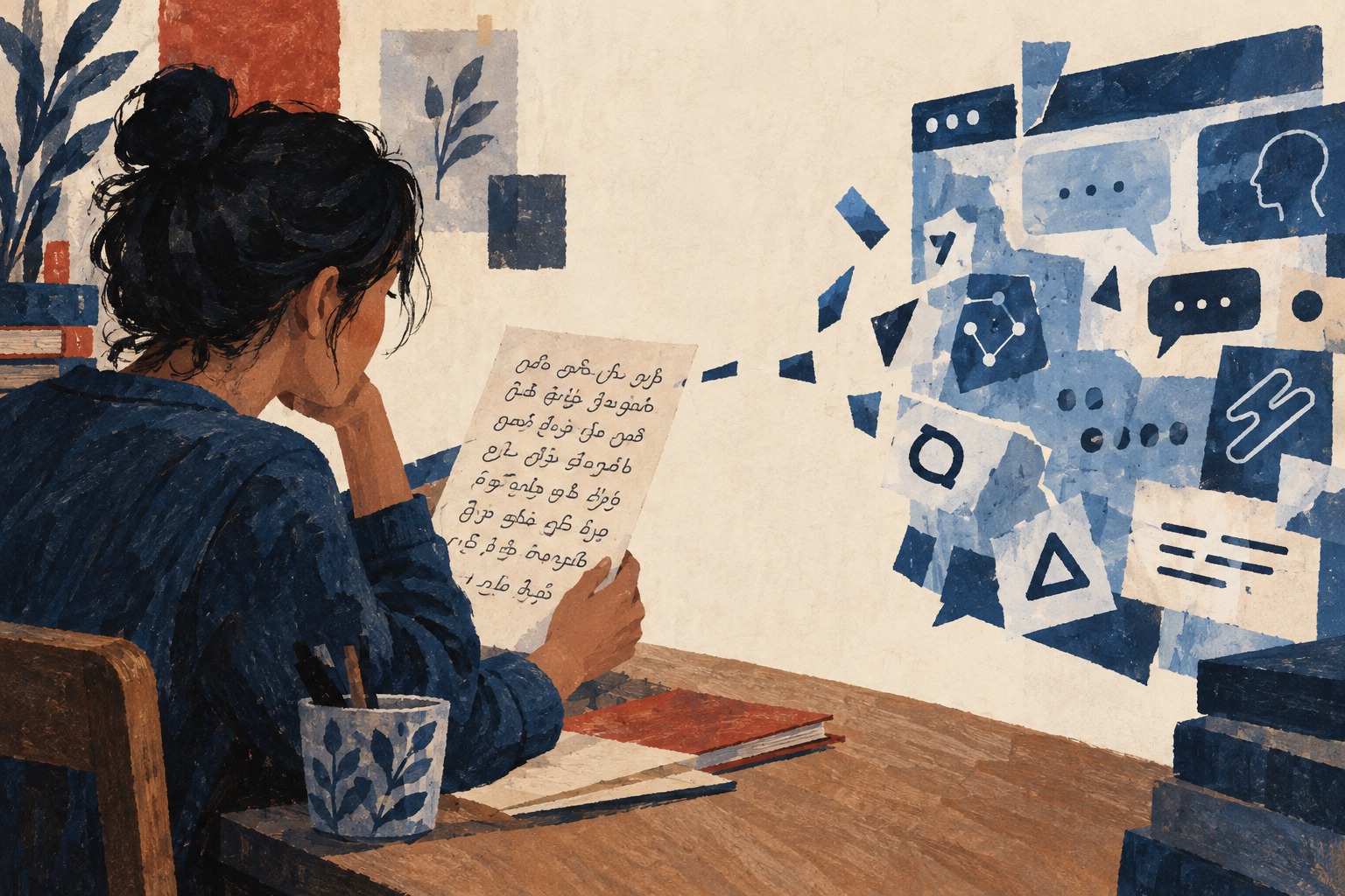Language access and AI tools — AI-generated editorial illustration