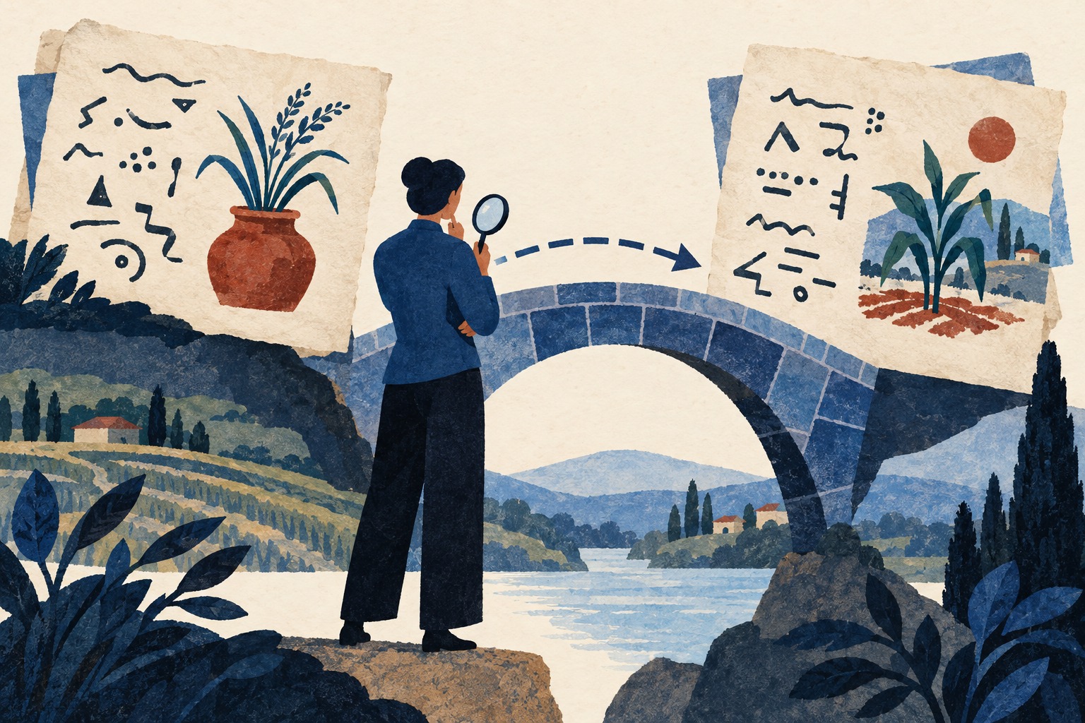 Translation can change meaning — AI-generated editorial illustration